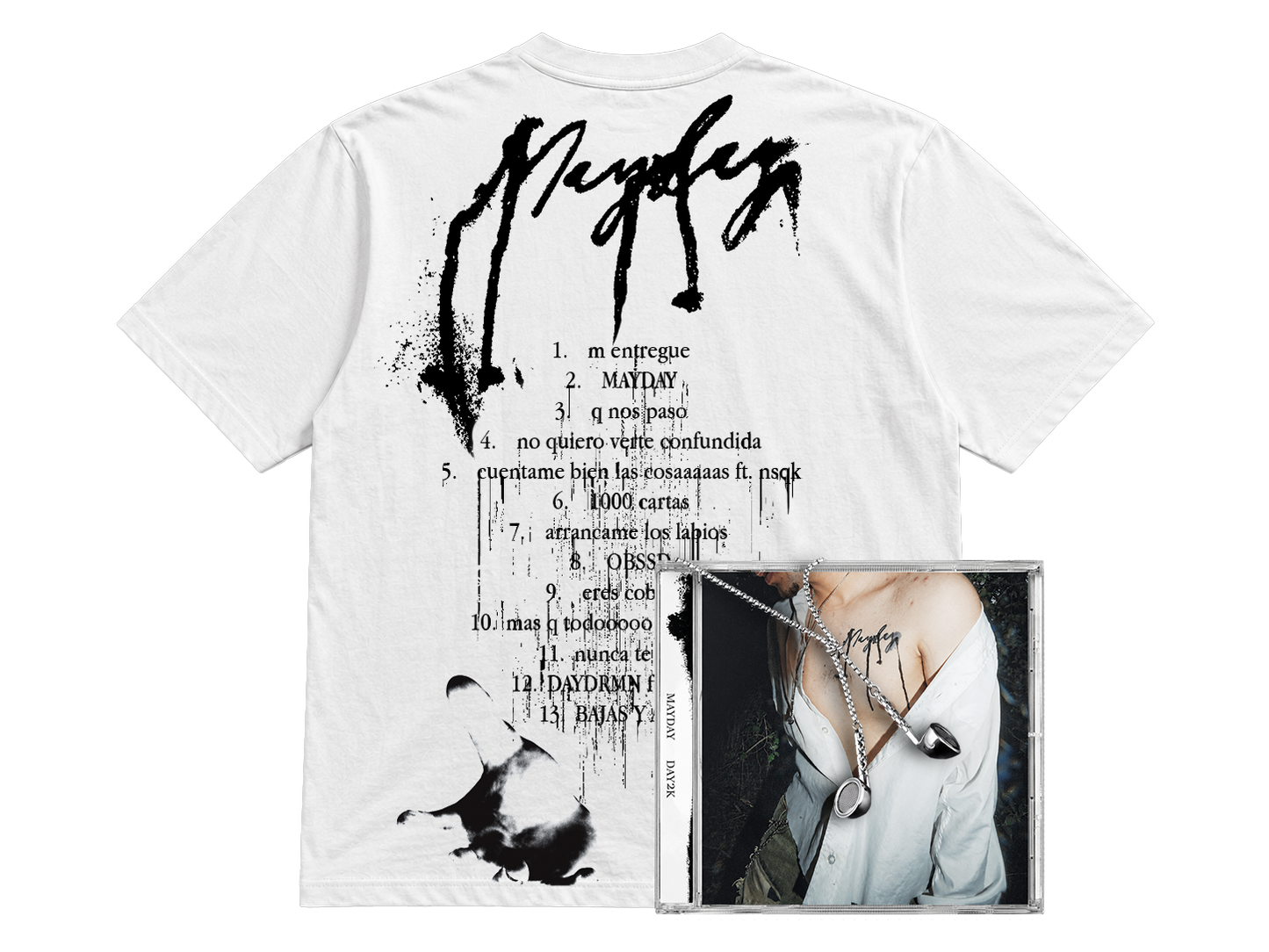MAYDAY T - SHIRT + CD + NECKLACE BUNDLE
