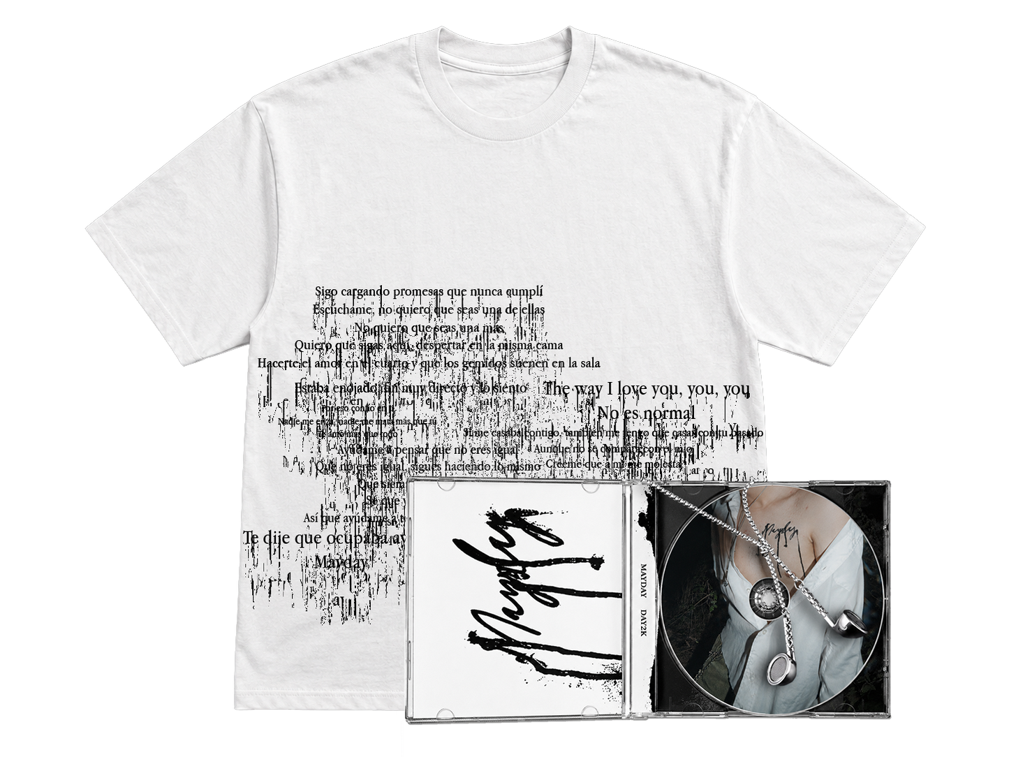 MAYDAY T - SHIRT + CD + NECKLACE BUNDLE